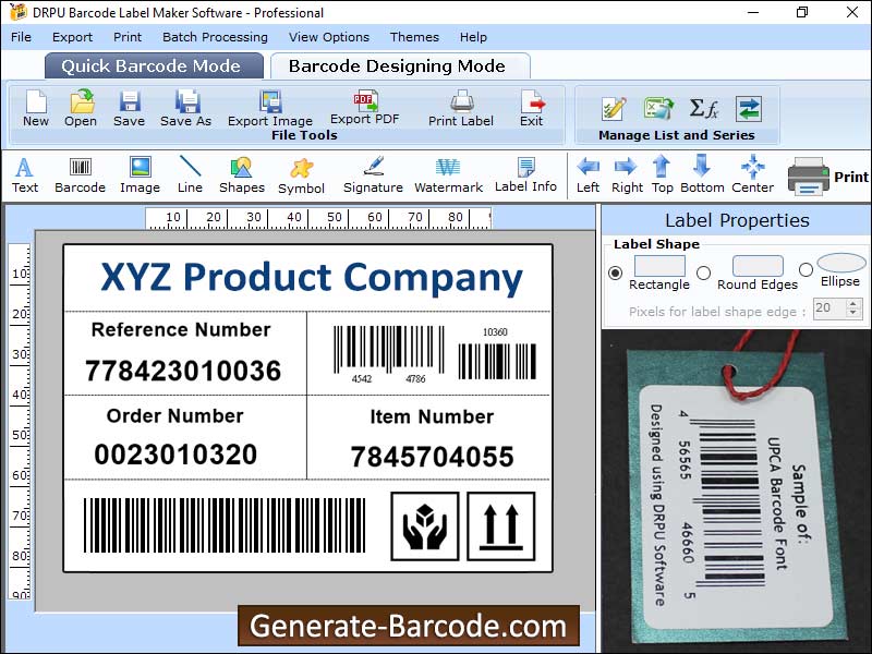 Screenshot of Barcode Maken