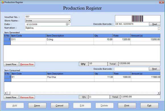 Enterprise billing and inventory utility maintains financial accounting details