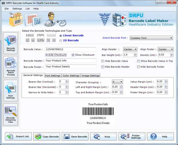 Healthcare Industry Barcode Label Maker 7.3.0.1