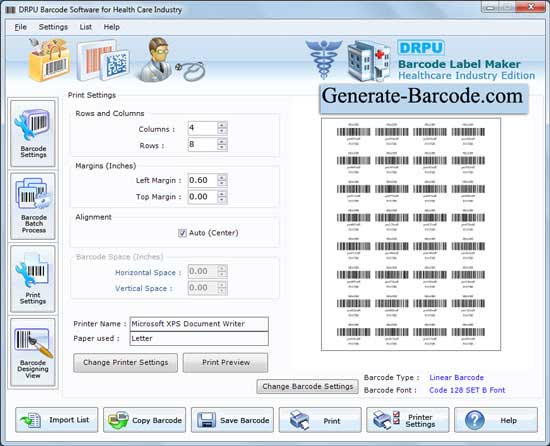 Healthcare Industry Barcode Software