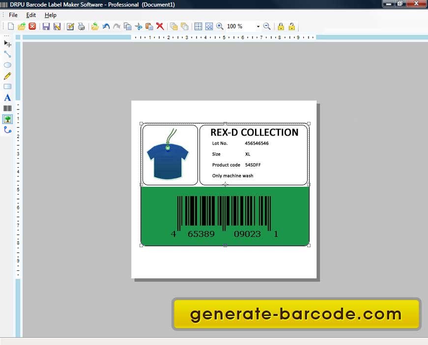 Screenshot of Barcode Printing Software