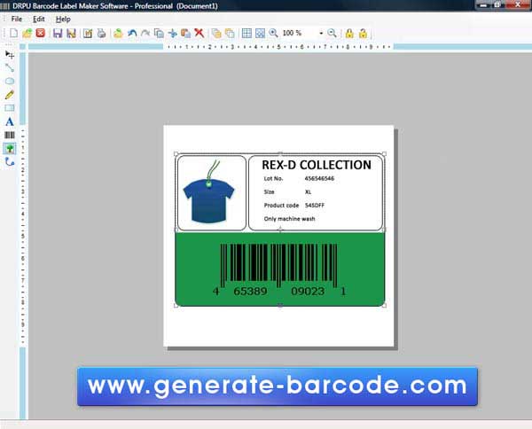 Screenshot of Barcode Labeling Software