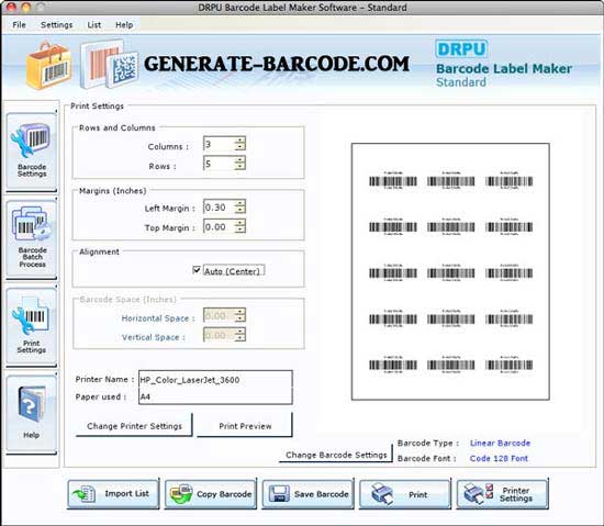 Screenshot of Mac Barcode