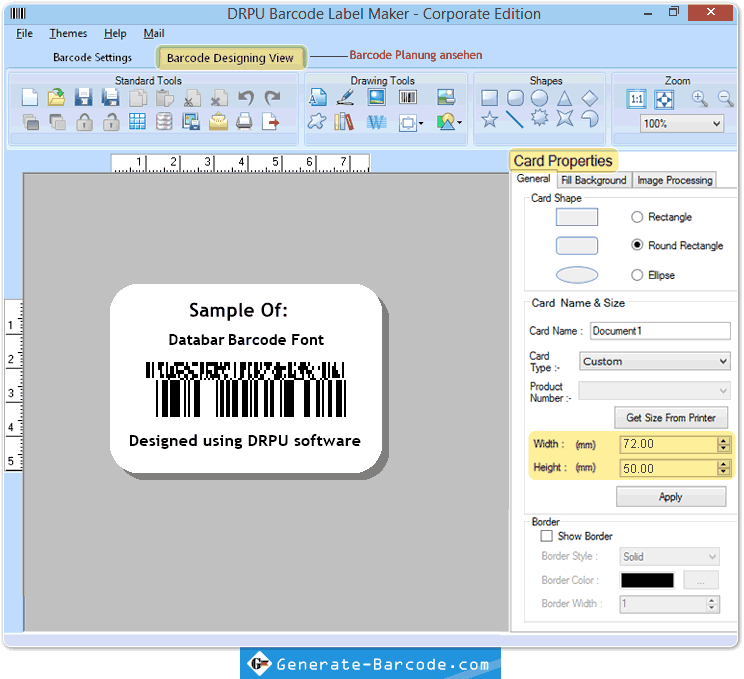 Design Barcode-Etikett