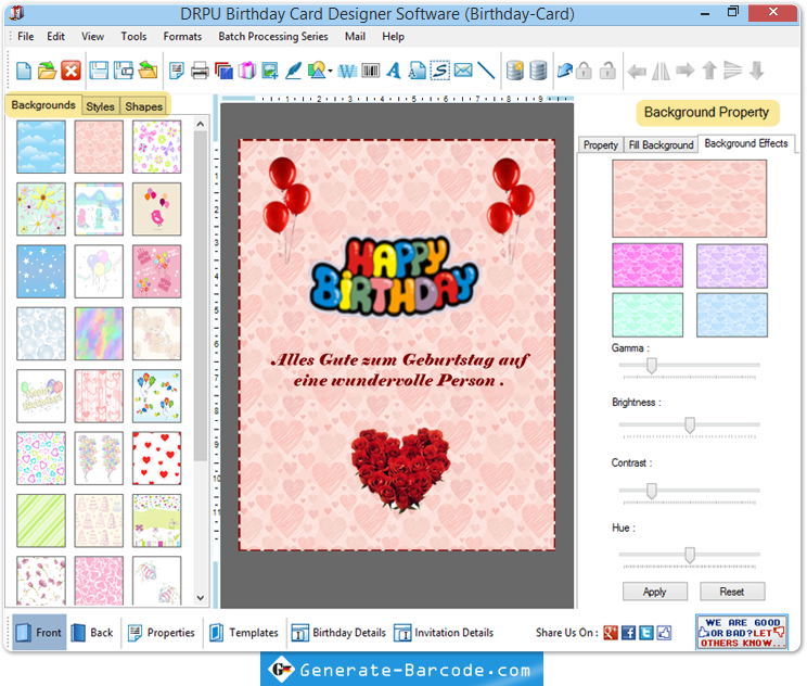 Geburtstagskarte Maker Software Generate Barcode Com