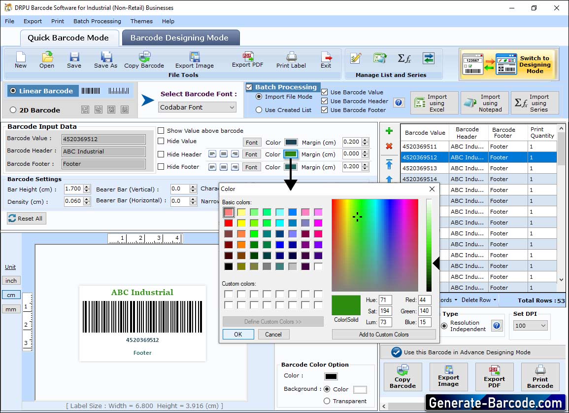 Industrie-Warehousing-Industrie Barcode Software
