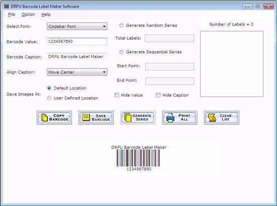 Codabar Barcode Font