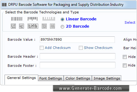 Software de código de barras para embalagem e distribuição