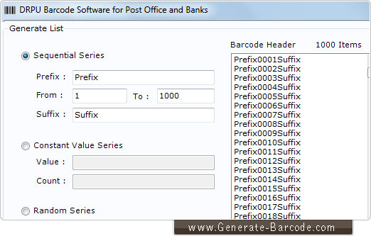 Post Office Bank Barcode Software