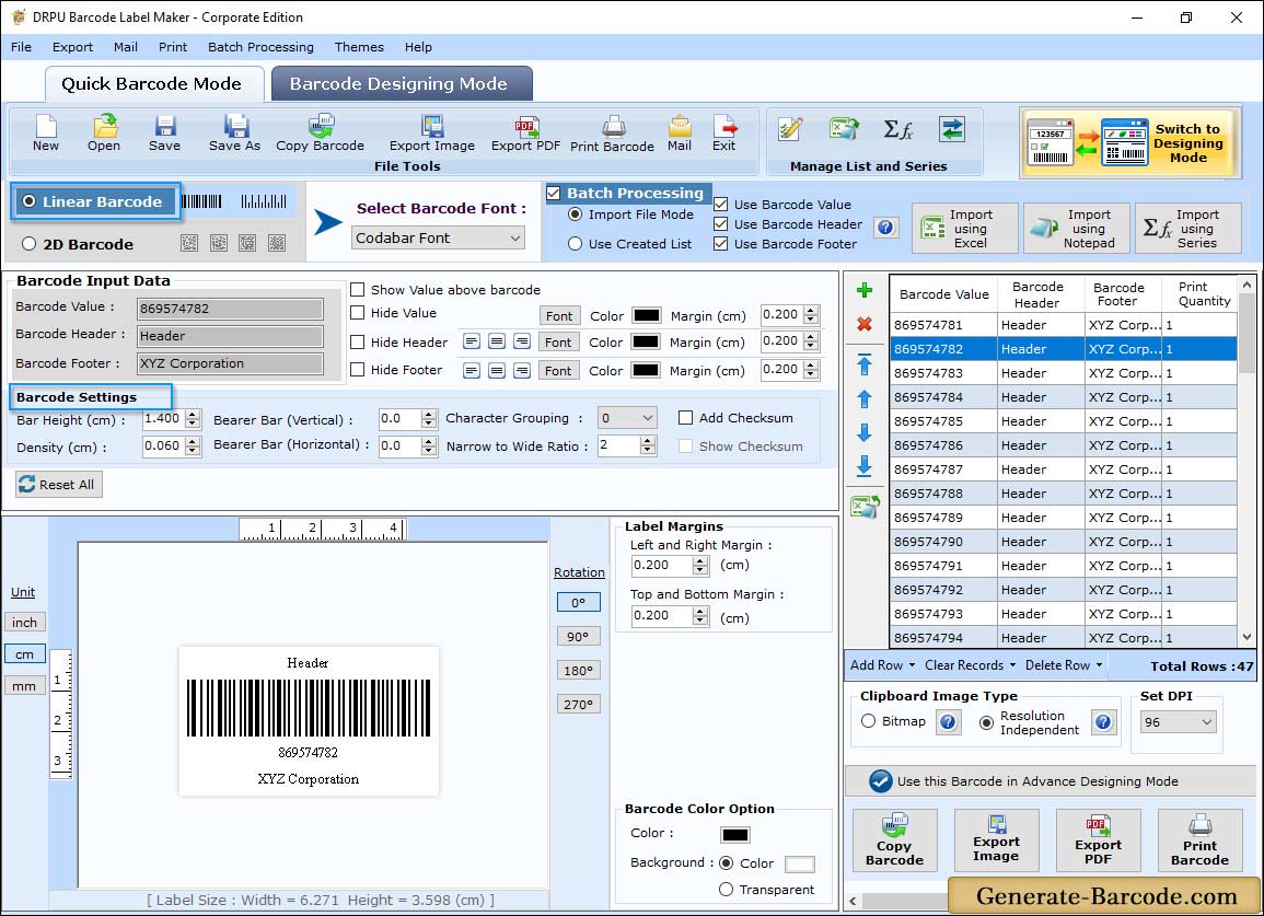 Barcode Settings - Barcode Maker Software