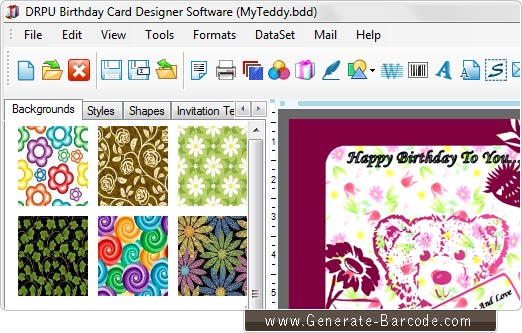 Cartões de aniversário de software de design