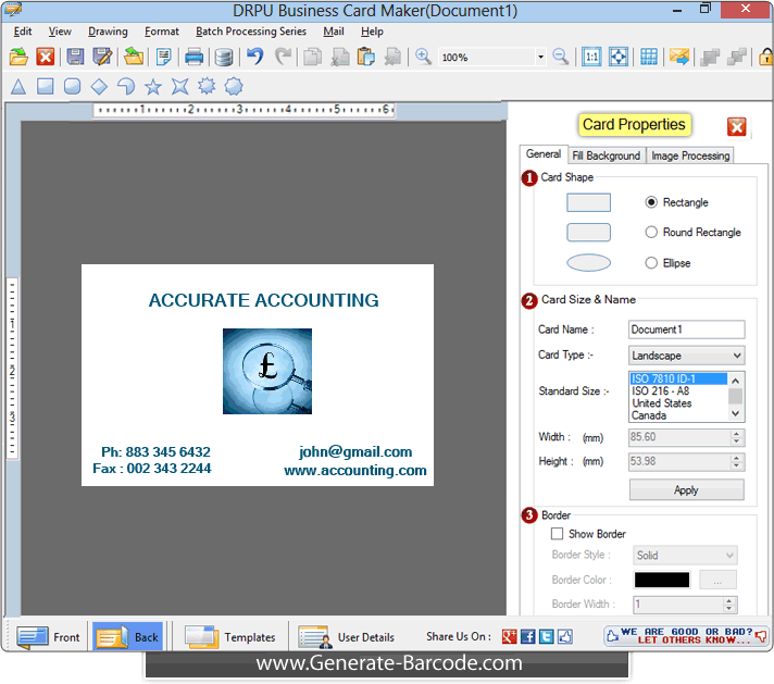 business card maker software design visiting card generate barcode com