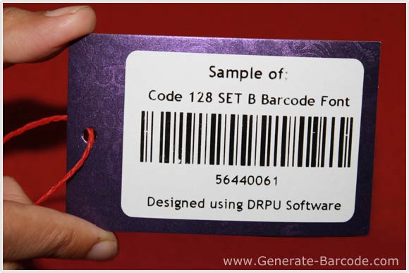 Sample of Code 128 SET B Barcode Font