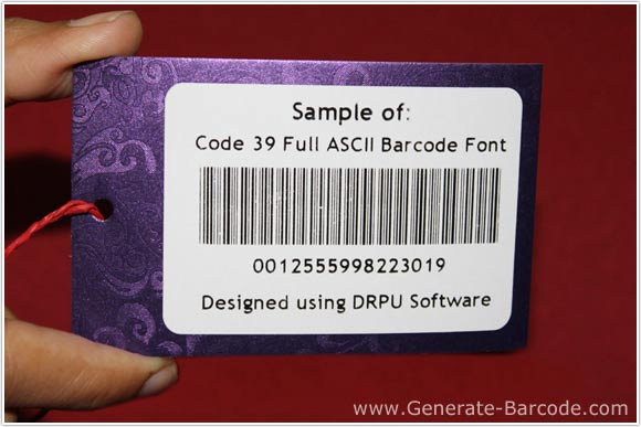 Sample of Code 39 Full ASCII Barcode Font