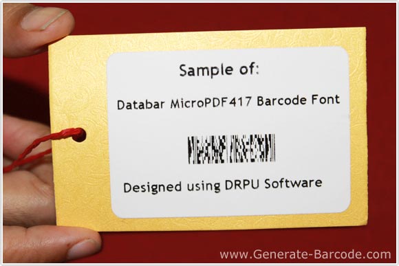 Sample of Databar MicroPDF417 Barcode Font