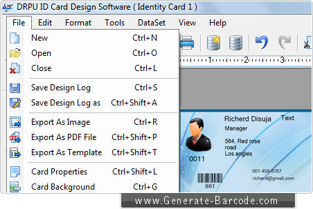 Software de design de cartão de identificação