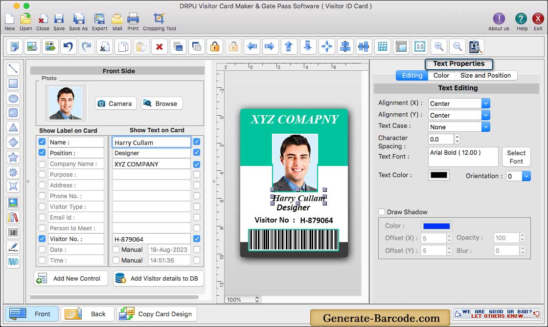 Mac Gate Pass ID Cards Software