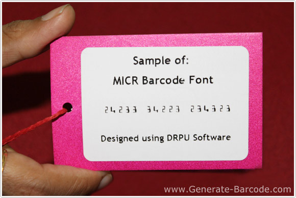 Sample of MICR Barcode Font