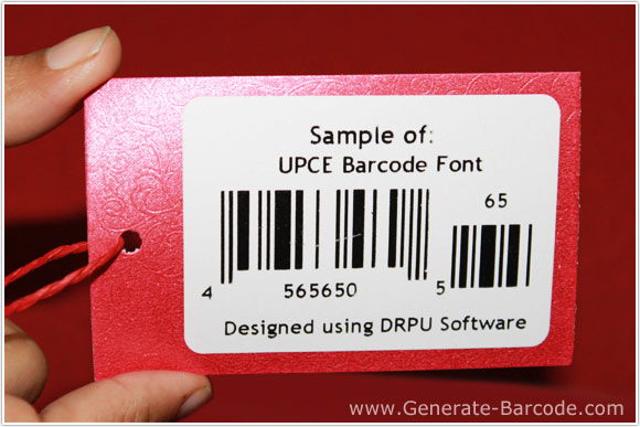 Sample of UPCE Barcode Font