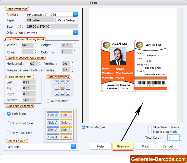 Mac Gate Pass ID Cards Maker Software Screenshots