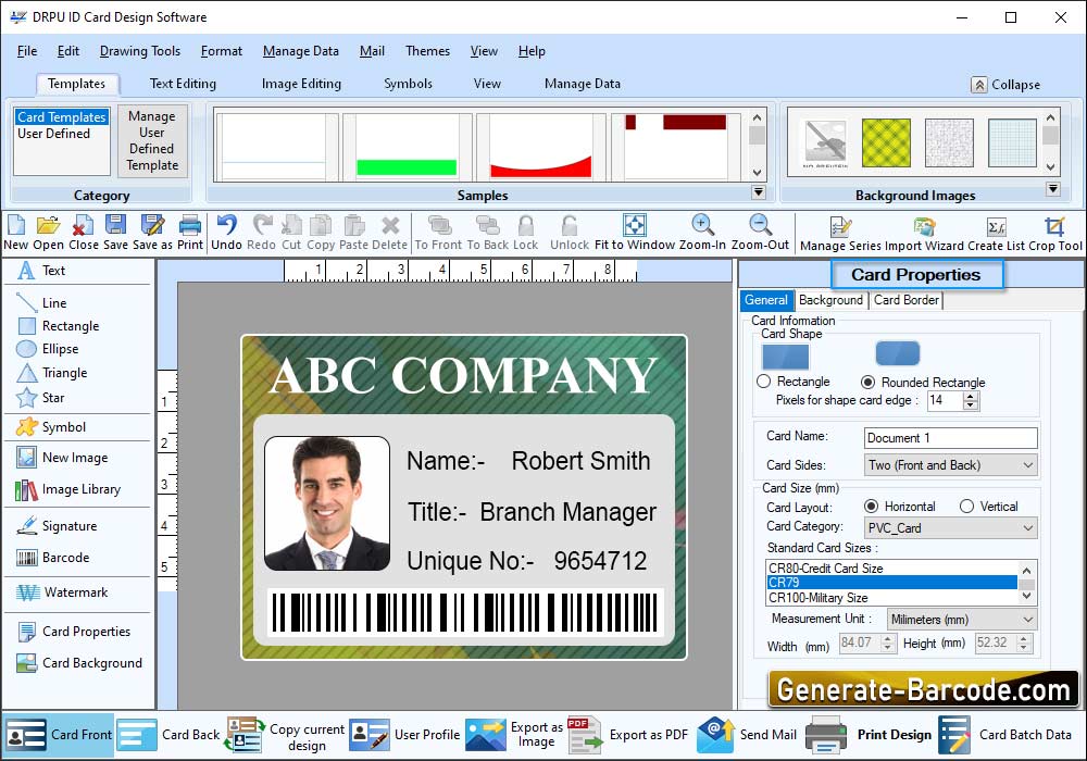 Software per la progettazione di carte d'identità
