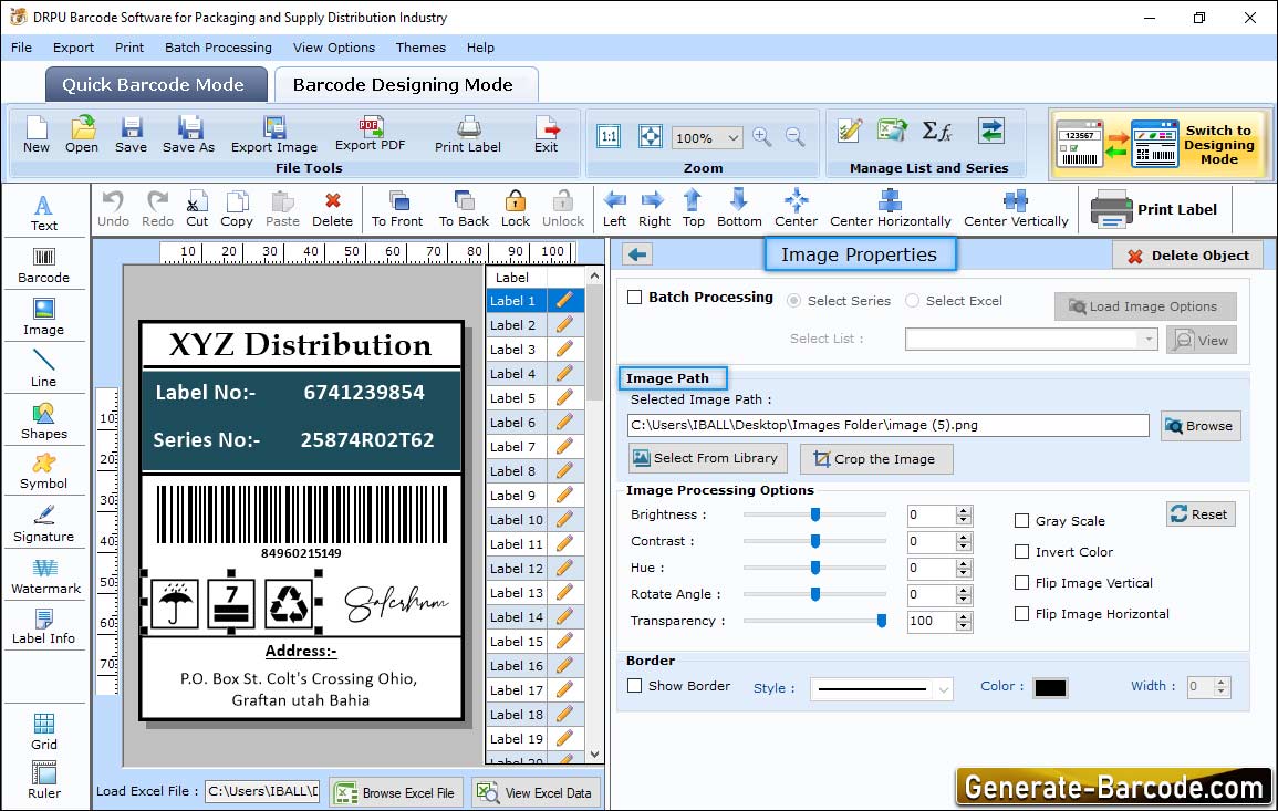 Software per codici a barre per imballaggio e distribuzione 