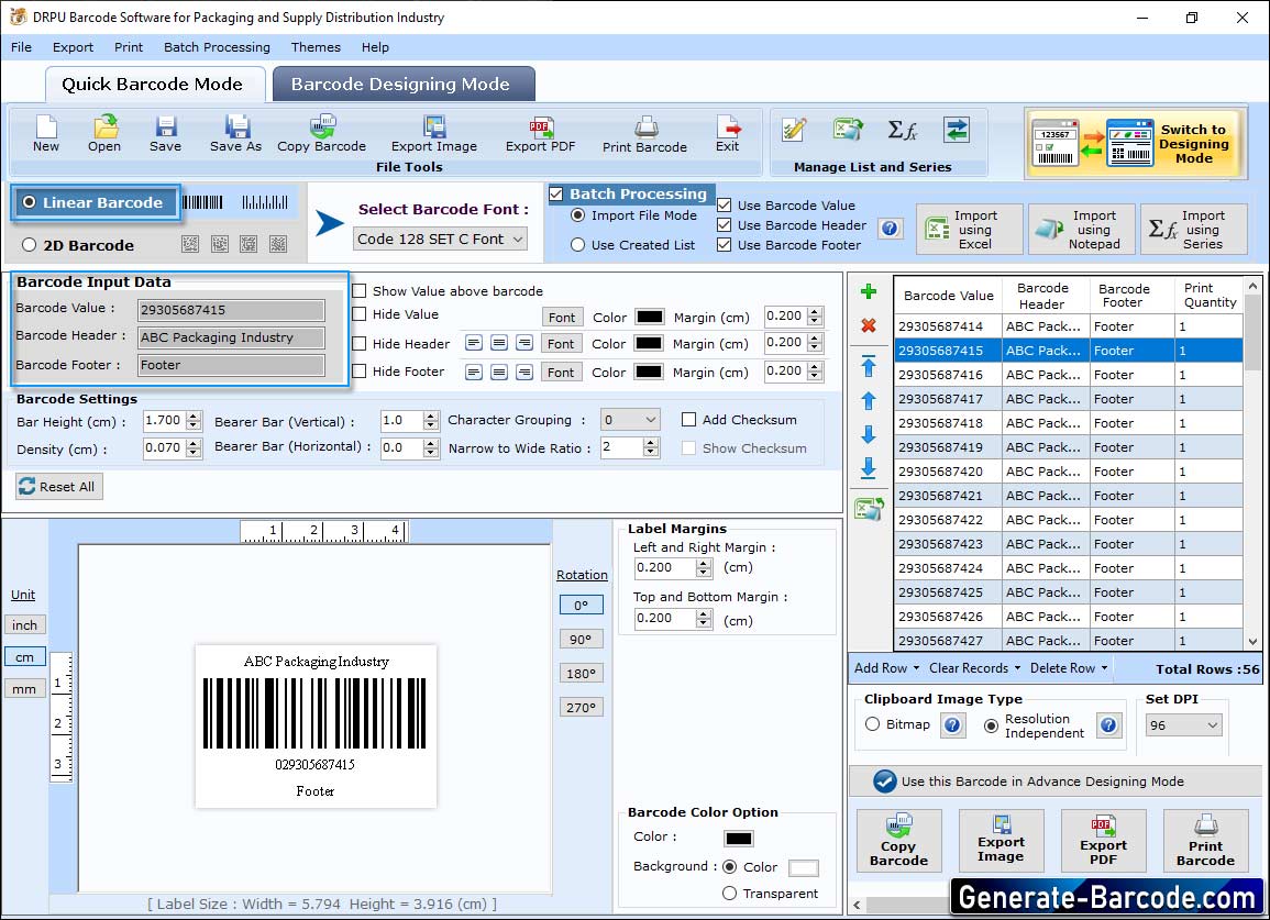 Linearer Barcode