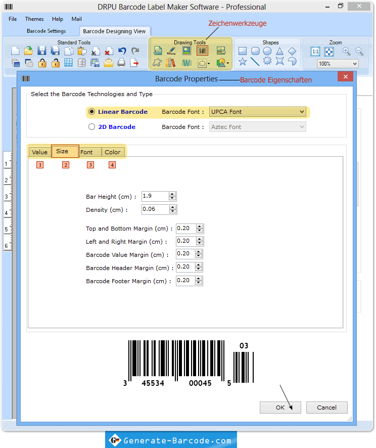 Software zur Barcodeerstellung - Professional Edition