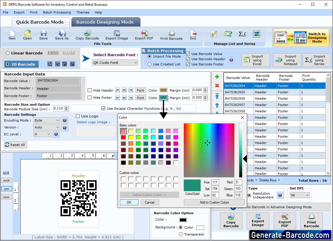  Barcode-Farbe