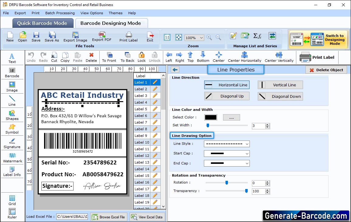  Inventory Control Software zur Barcodeerstellung