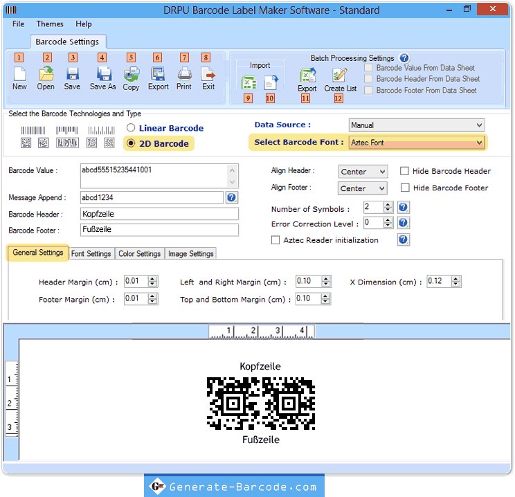 Standard Edition - Software zur Barcodeerstellung
