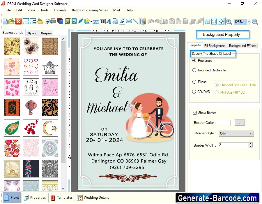 Hochzeitskarte maker Software 