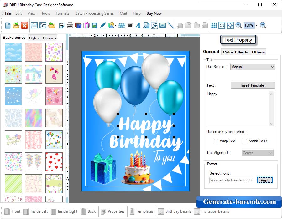 iseño de software de tarjetas de cumpleaños