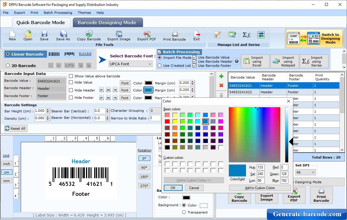 Software de códigos de barras para distribución de envases 