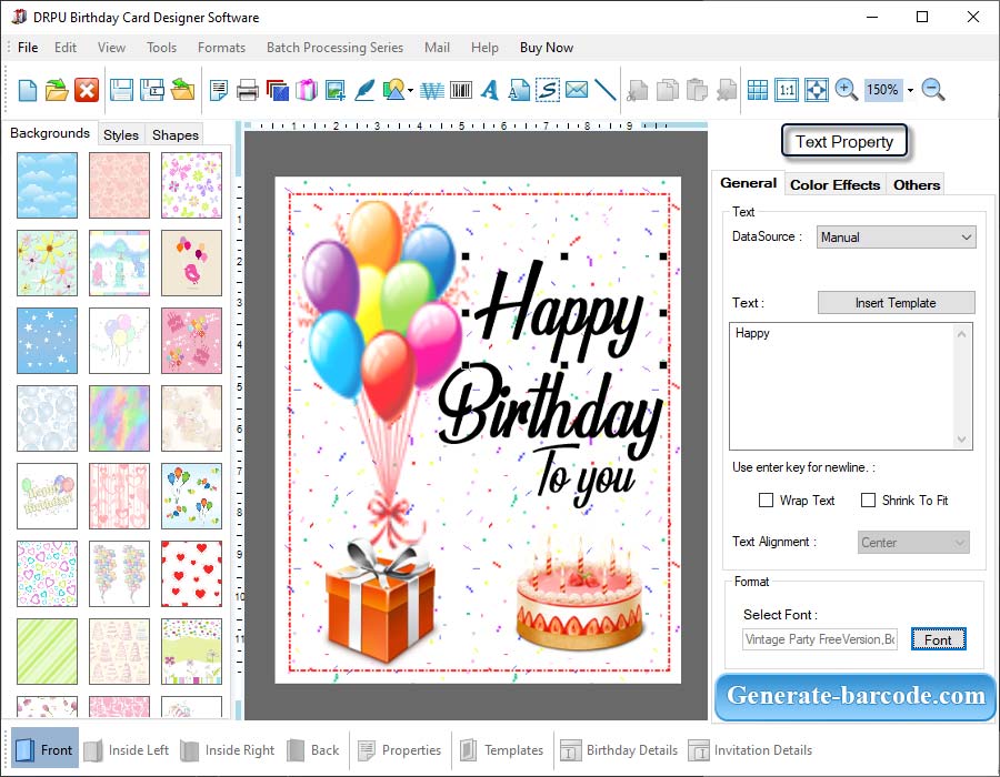 Logiciel de conception de cartes d'anniversaire 