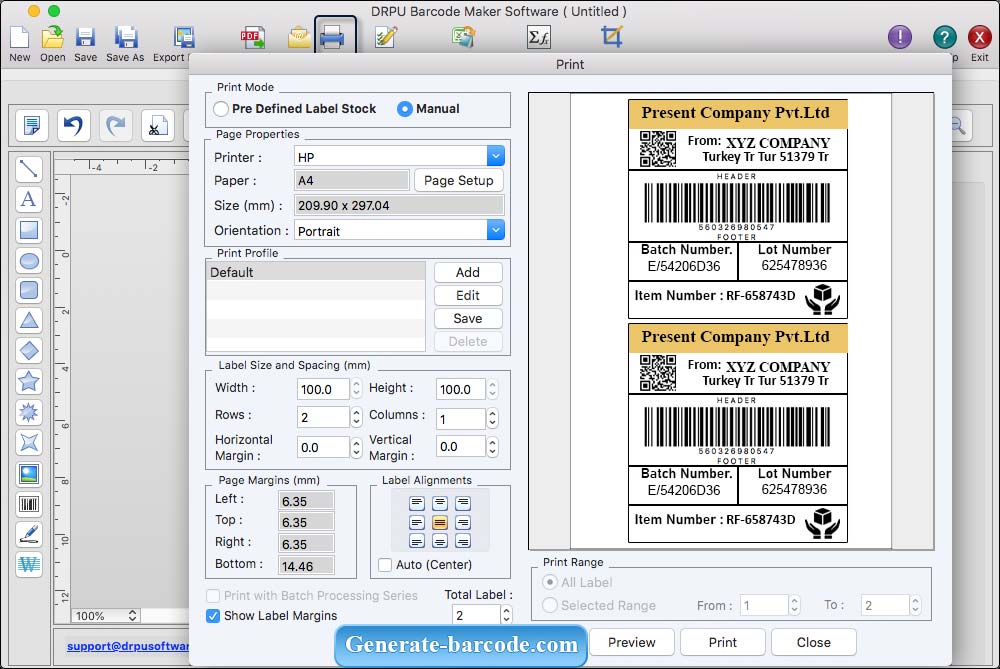 Mode d'impression de codes-barres