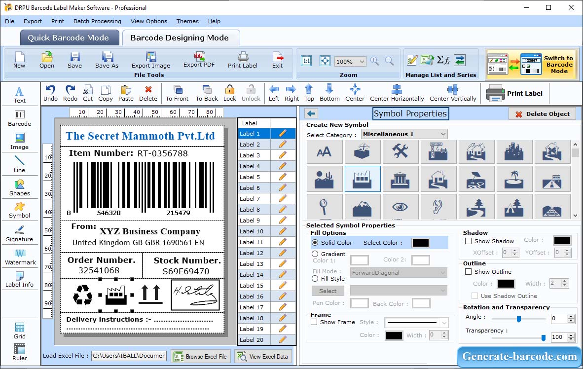 Logiciel de codes-barres professionnel