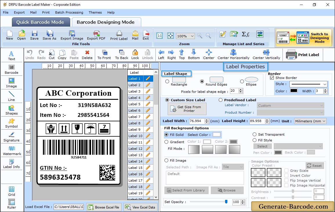 Label Properties