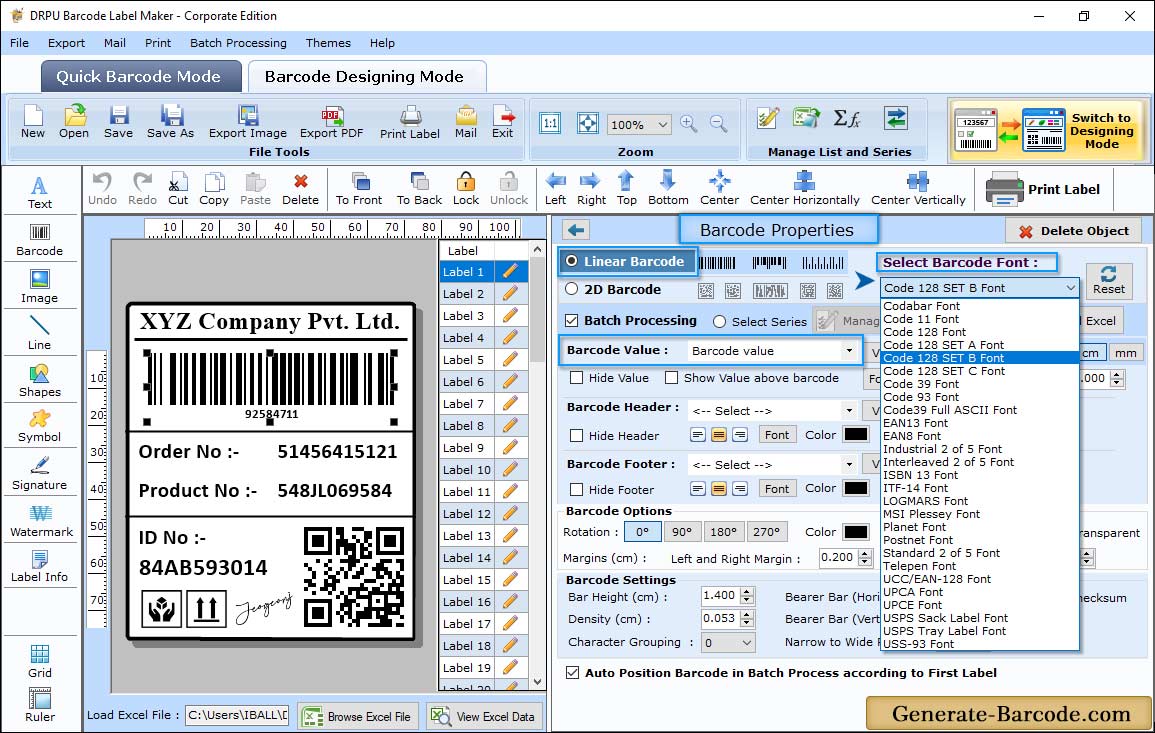 Barcode Properties (Value)