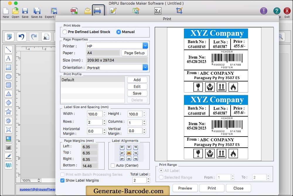 Print Barcode Labels