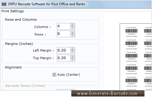 Postal barcode maker program