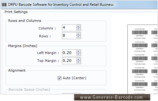 Barcode generator program