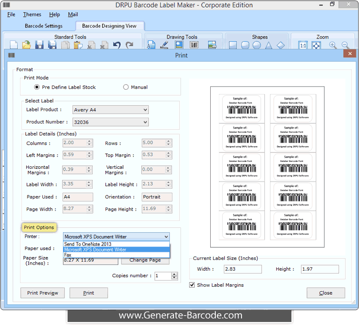 Pre Define Label Stock Mode