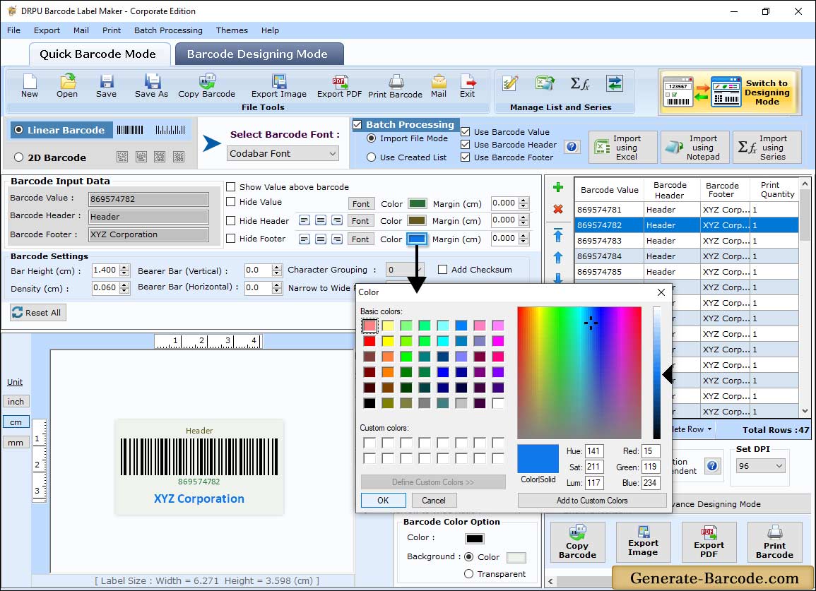 Corporate Edition - Color Settings