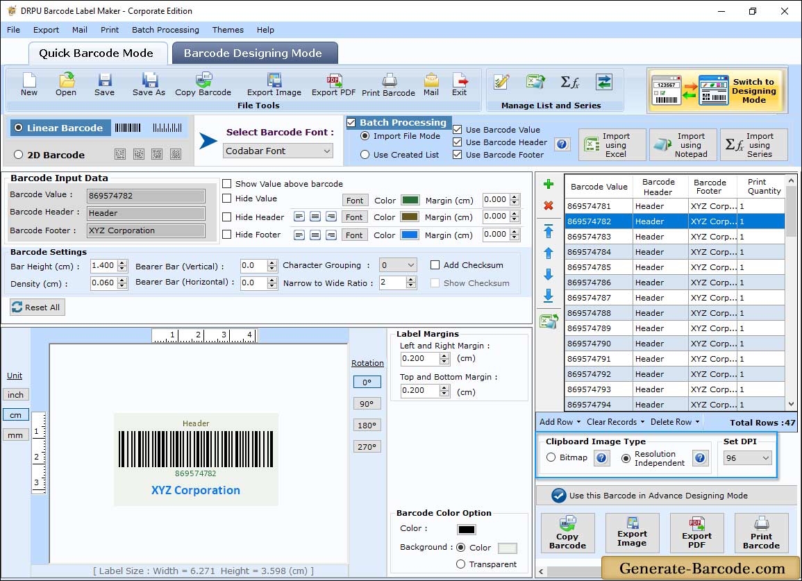DRPU Barcode Maker Software - Image Settings