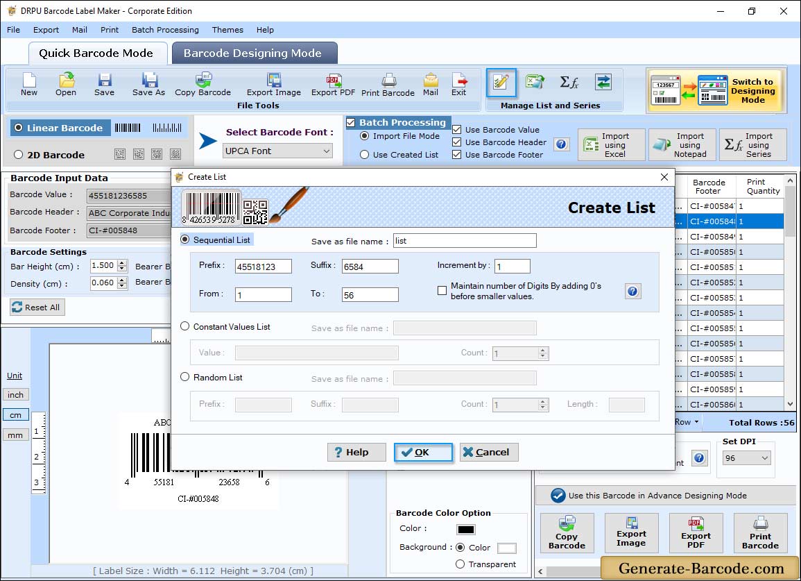 Batch Processing with Barcode Settings