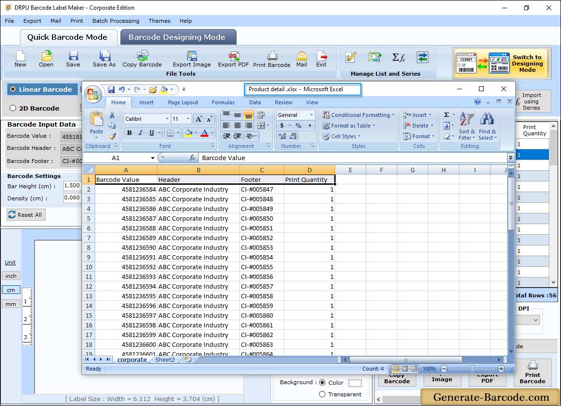 Generate Barcode List - Batch Processing