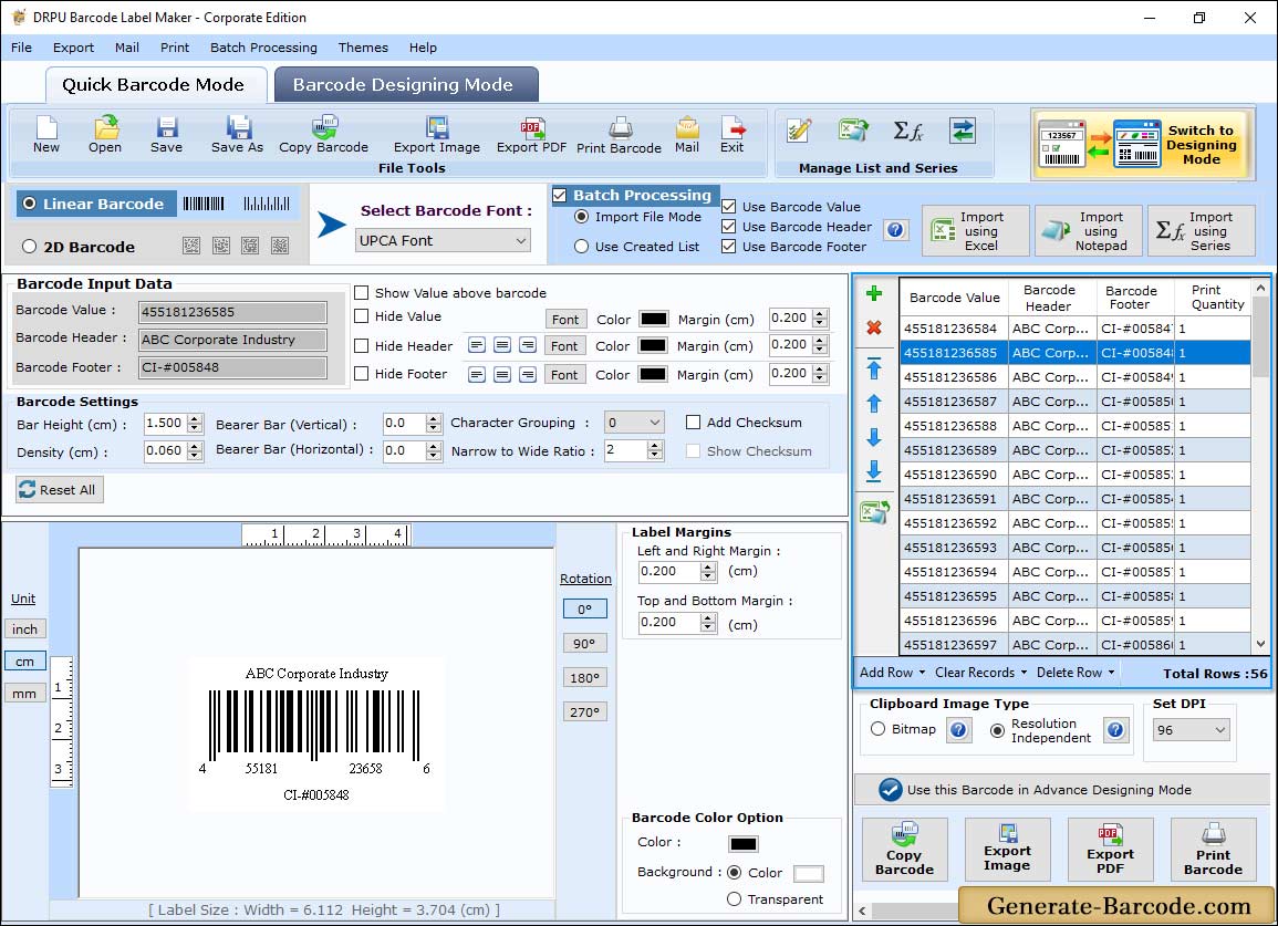 Exported Data Sheet