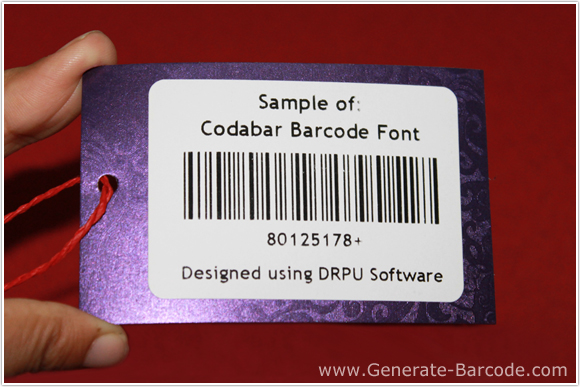 Sample of Codabar Barcode Font