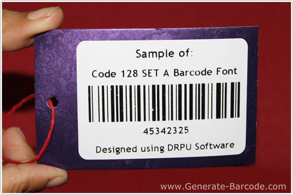 Sample of Code 128 SET A Barcode Font